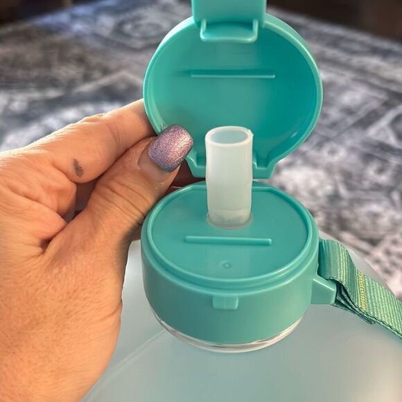 AQUAFIT 1 Gallon Water Bottle with Time Marker - Straw & Chug Lid - BPA Free Big - Picture 5 of 13